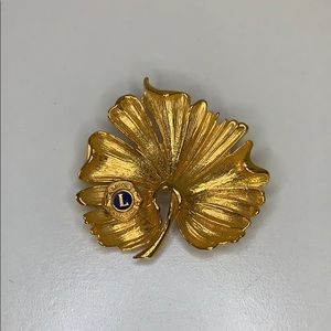 Vintage Gold Leaf “L” Brooch